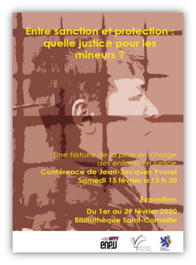 En marge de l’exposition, Jean-Jacques Yvorel, chercheur honoraire en Histoire à l’École nationale de protection judiciaire de la jeunesse, donnera le samedi 15 février 2020 à 15 heures une conférence intitulée Une histoire de la prise en charge des enfants en justice lors de l’inauguration de l’exposition.